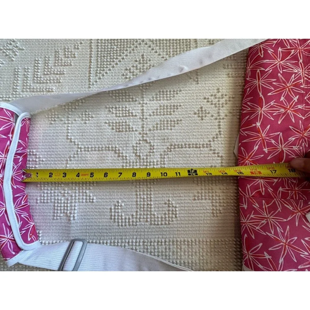 Jansport Messenger Bag Pink Canvas Floral Daisies Laptop Adjustable Strap Pocket